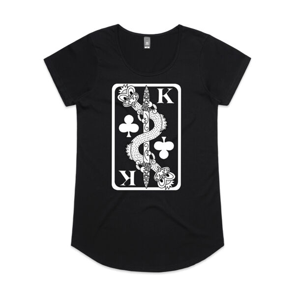 King Taniwha (black and white) - Womens scoop neck Thumbnail