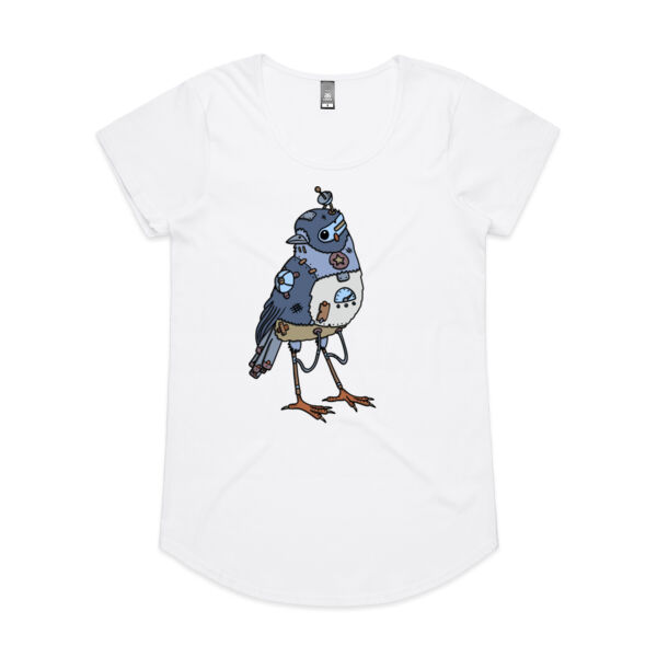 Robo Birds - South Island Robin - Womens scoop neck Thumbnail